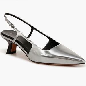 VINCE || Bianca Silver Metallic Pointed Slingback Heels. Sz. 10M